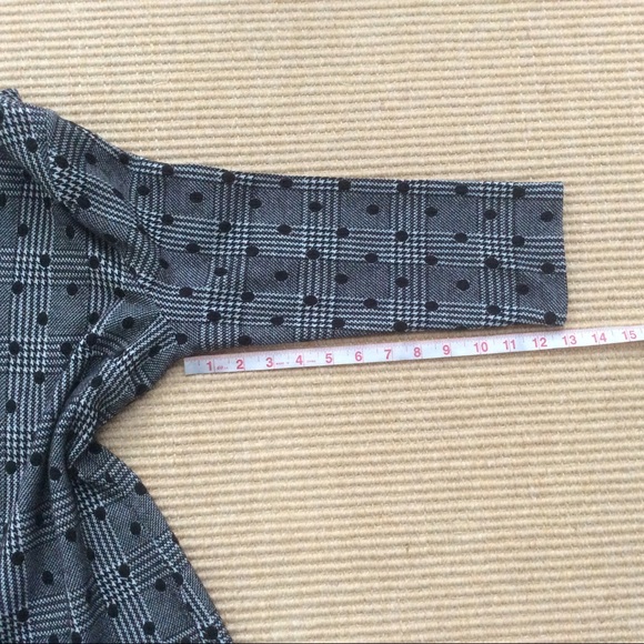 Talbots Black & White Plaid Top w/ Polka Dots - LP - Picture 10 of 11